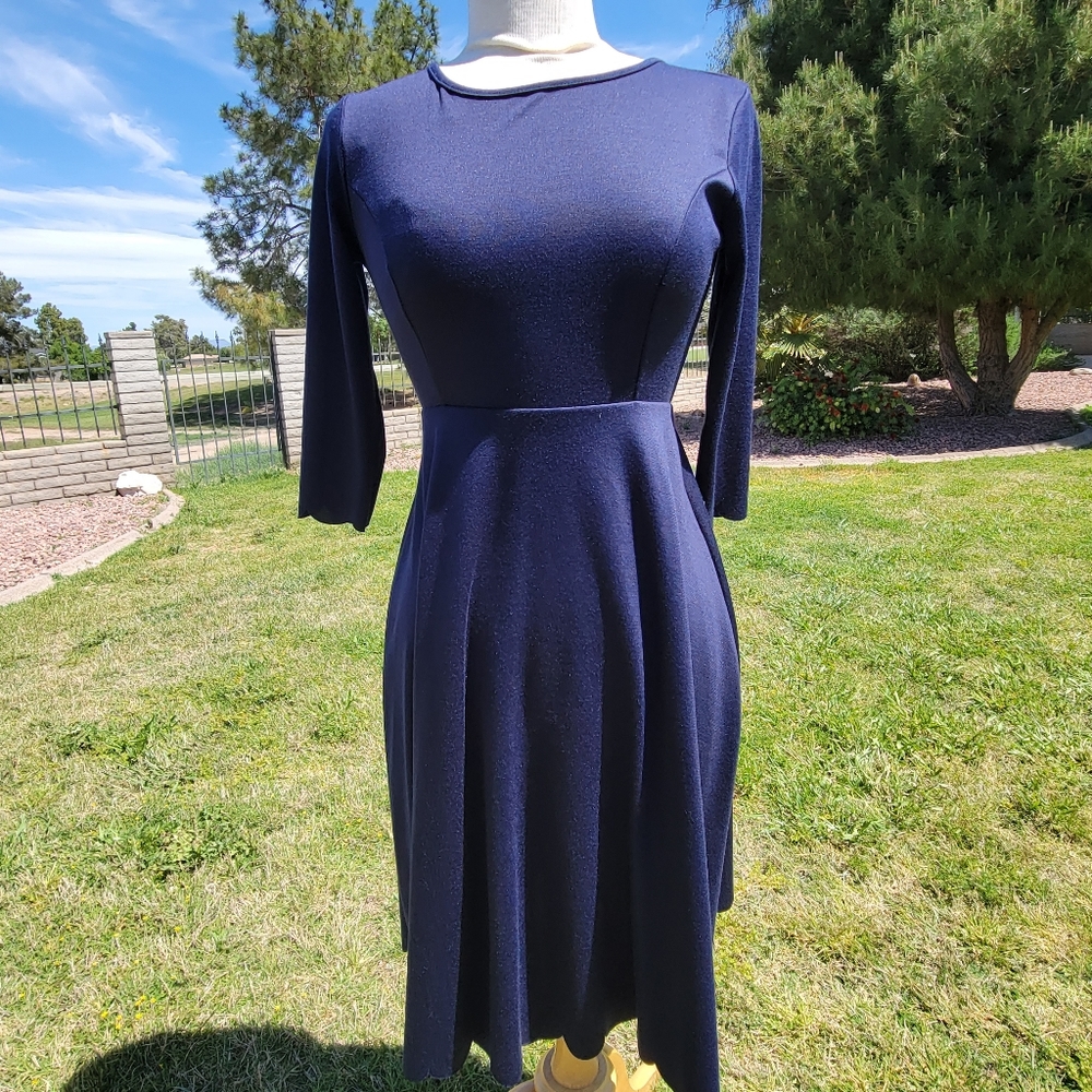 Pinkblush navy blue long sleeve women's dress Size small